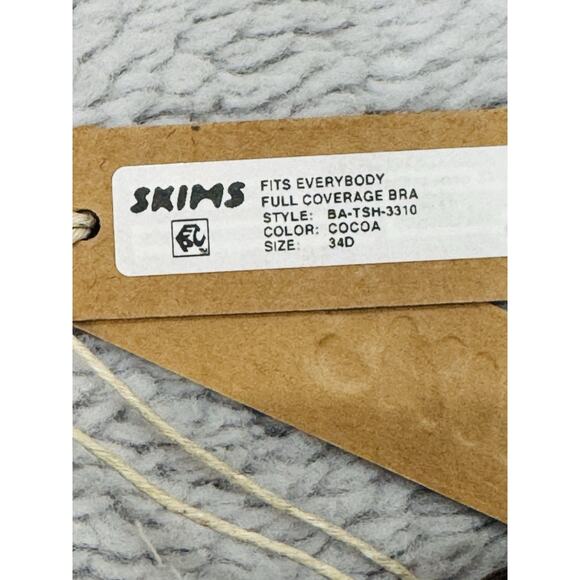 NWT SKIMS FITS EVERYONE FULL COVERAGE BRA COCOA 34D - Picture 3 of 5